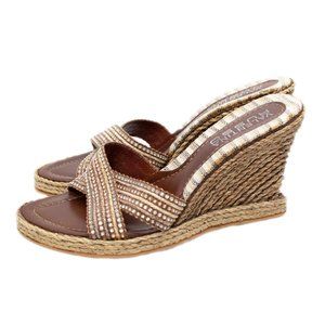 Valentina Russo Wedges Brown Women Size 8 B Heels